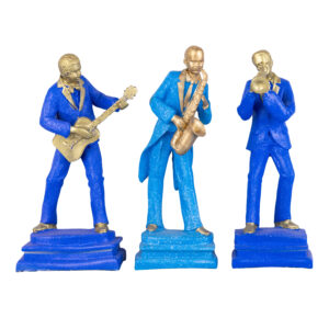 Manomya's Musical Men Band Group (Set of 3) Resin Figurines Home Décor Showpiece Elegant Musician Statues for Living Room, Office or Studio Decoration